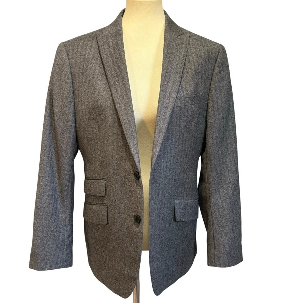 Banana Republic Marzotto Herringbone Wool Gray Blazer Sport Coat Fall, 40S